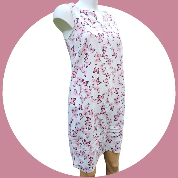 VGC Size 10 linen mix slip dress, light, cool, breezy perfect summer dress ☀️ - Picture 2 of 13